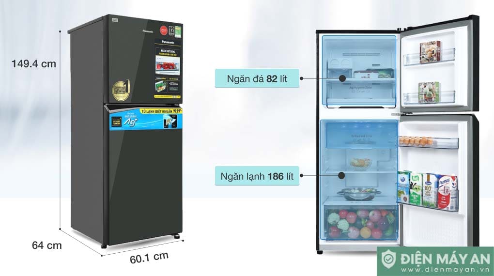 Tủ lạnh Panasonic Inverter 268 lít NR-TV301VGMV